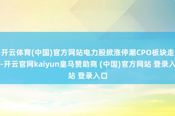 开云体育(中国)官方网站电力股掀涨停潮CPO板块走高-开云官网kaiyun皇马赞助商 (中国)官方网站 登录入口