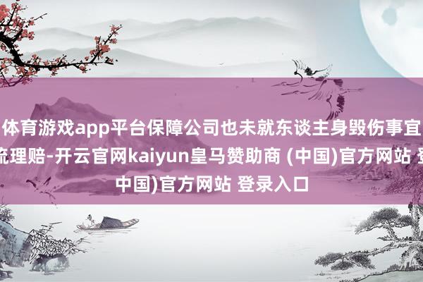 体育游戏app平台保障公司也未就东谈主身毁伤事宜与其交流理赔-开云官网kaiyun皇马赞助商 (中国)官方网站 登录入口