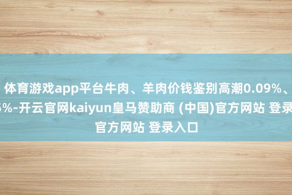 体育游戏app平台牛肉、羊肉价钱鉴别高潮0.09%、0.35%-开云官网kaiyun皇马赞助商 (中国)官方网站 登录入口